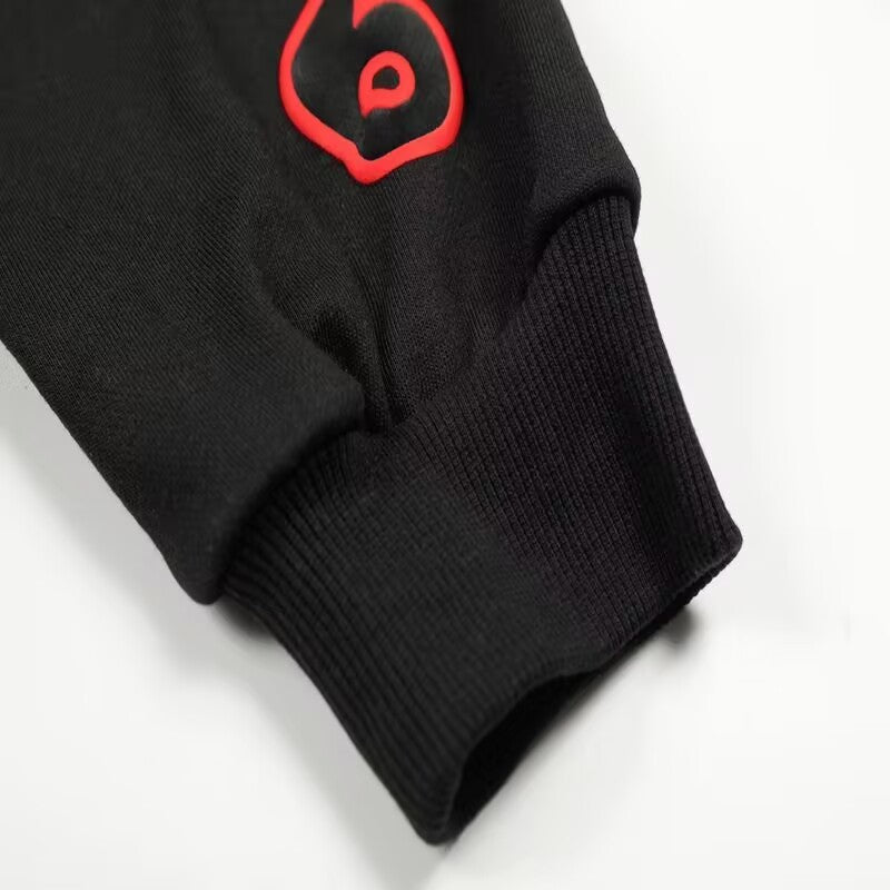 Sp5der Beluga Outline Hoodie Black | Unisex Y2K Oversized Graphic Sweatshirt