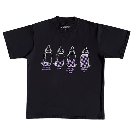That's A Awful Lot Of Cough Syrup 4 Baby Bottles Black T-Shirt