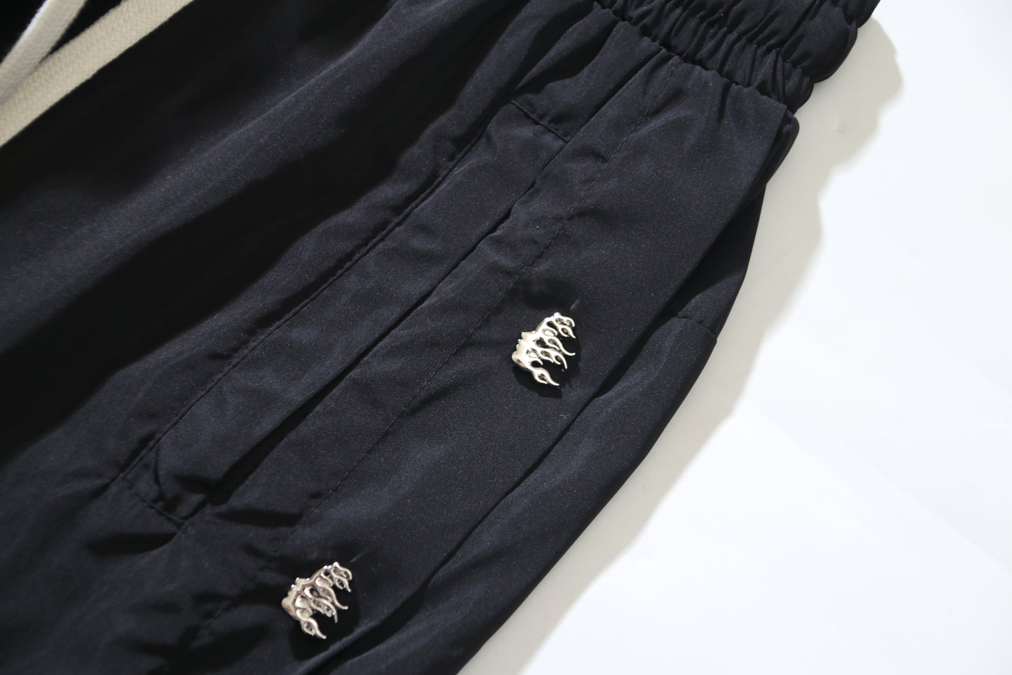 Hellstar Nylon Snap Button Track Pants Black