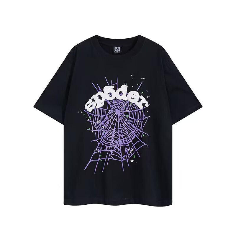 Men's Black Spider T-shirt Fresh Minimalist Street