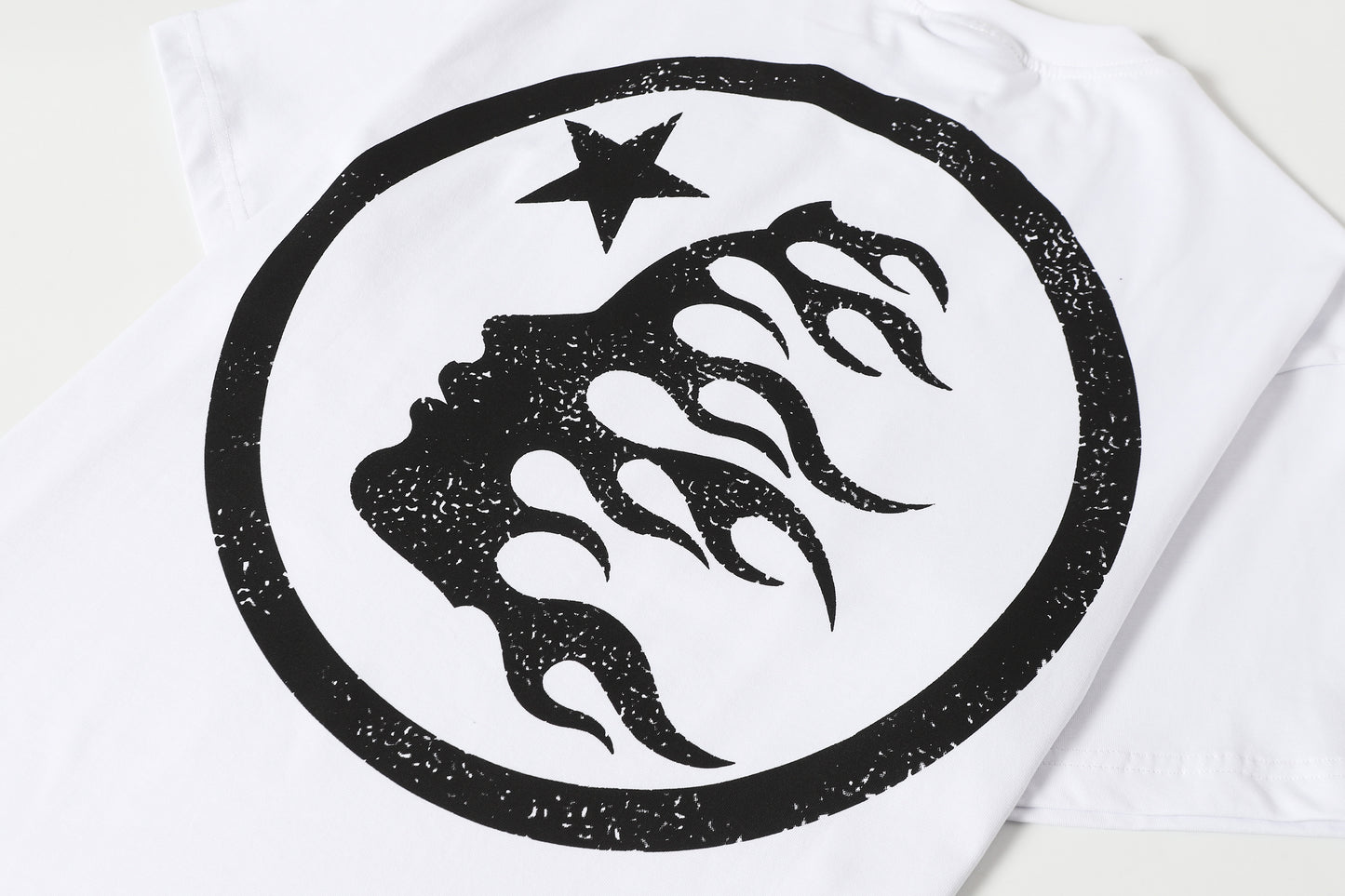 Hellstar Graphic Logo Rhinestone Vintage White T-Shirt