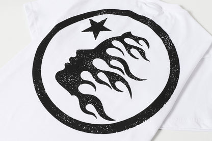 Hellstar Graphic Logo Rhinestone Vintage White T-Shirt