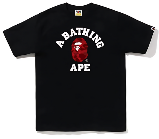 A Bathing Ape Color Camo College Tee Red Camo