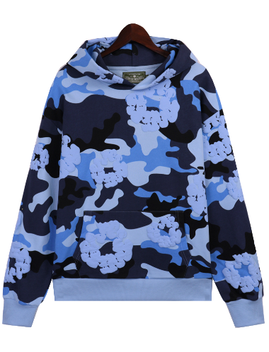 Denim Tears Camo Cotton Wreath Hoodie 'Blue Camo'