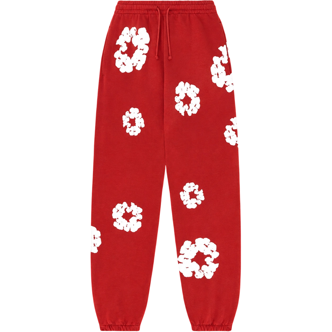 Denim Tears Inspired Cotton Wreath Sweatpants Red