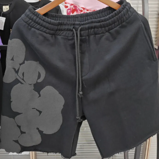 Denim Tears Big Cotton Wreath Shorts Black/Grey