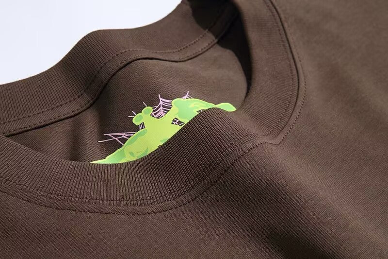 Spider Vintage Gothic Style Spider Printed Oversized T-Shirt, Hip-Hop Streetwear, Personalized Fashion