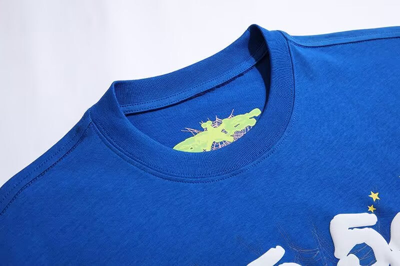 Men’s Cotton Spider Art Graphic Blue T shirt Lightweight Streetwear Design