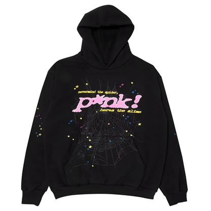 Sp5der P*NK Hoodie Black Pink