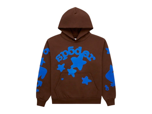 SP5DER Beluga V2 Hoodie Brown | Unisex Y2K Oversized Graphic Sweatshirt