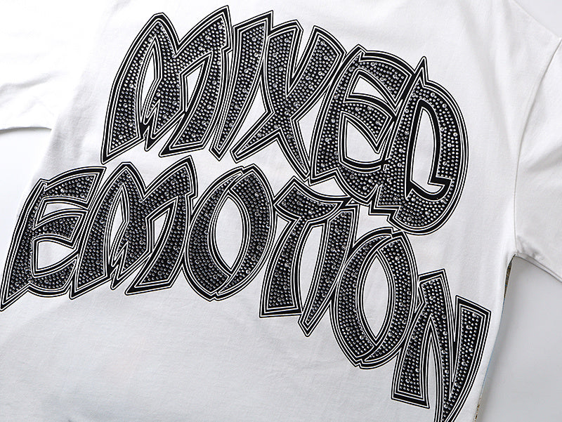 Mixed Emotion 'Arch Angel' Rhinestone Tee - White