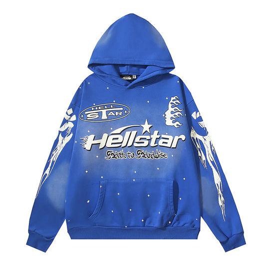 Hellstar Racer Vintage Blue Hoodie