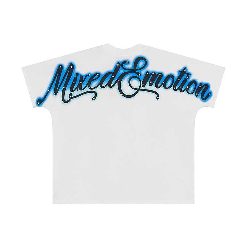 Mixed Emotion Rhinestone Angel Graphic Tee Y2K Cropped Top