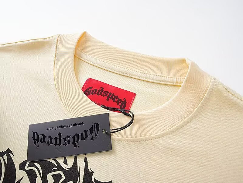 Godspeed Desert Rebel Graphic Long-Sleeve Tee – Sand | Unisex Y2K Oversized Cotton Tee