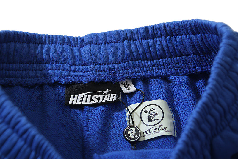 Hellstar Tribal Flame Graphic Print Sweatpants Blue