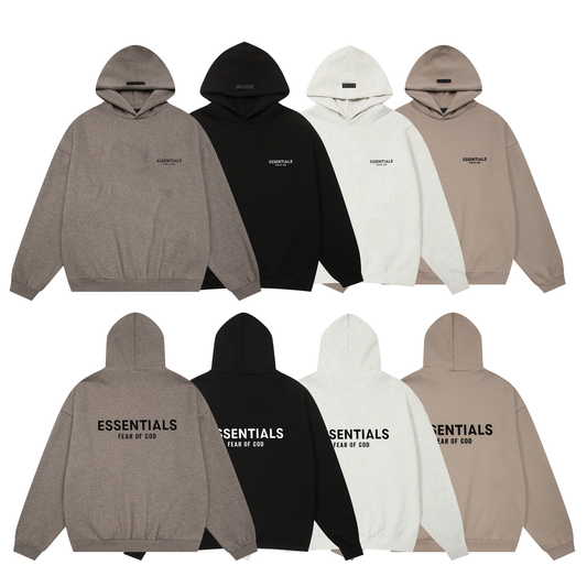 Fear of God Essentials Back Logo Fleece Hoodie Oversized Streetwear Sweatshirt