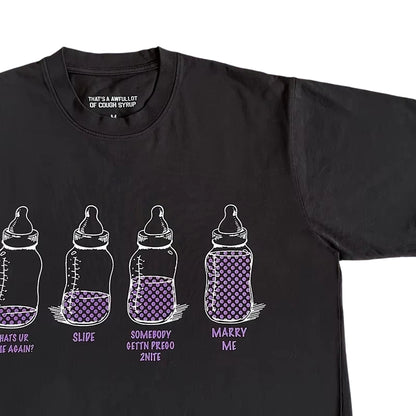 That's A Awful Lot Of Cough Syrup 4 Baby Bottles Black T-Shirt