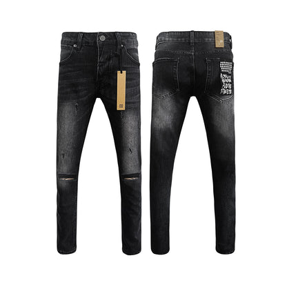 Ksubi Chitch Slim Men's Ripped Washed Black Jeans