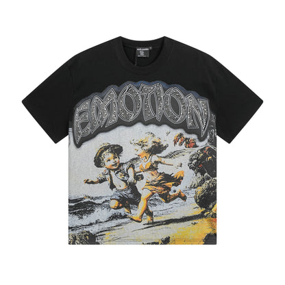 Mixed Emotion Rhinestone Seaside Tee Black
