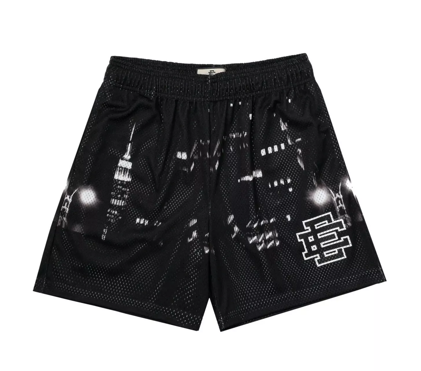 Eric Emanuel EE Baggy Shorts – Men's Black Mesh Basketball Shorts with Signature 'EE' Logo