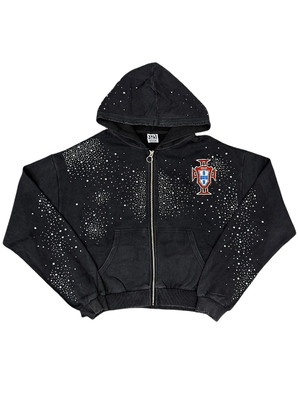 Vale Forever "Pluto Clustered" Full Zip Up Hoodie - Washed Black