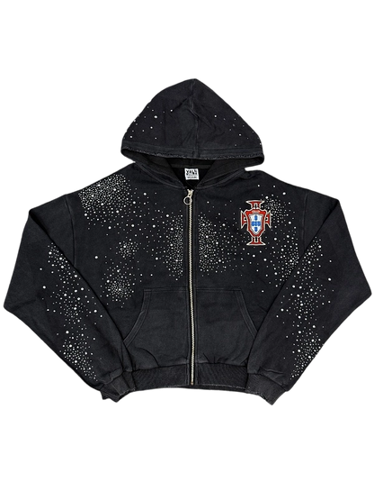 Vale Forever "Pluto Clustered" Full Zip Up Hoodie - Washed Black