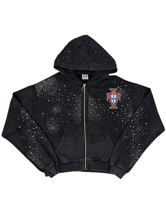 Vale Forever "Pluto Clustered" Full Zip Up Hoodie - Washed Black